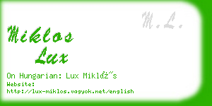 miklos lux business card